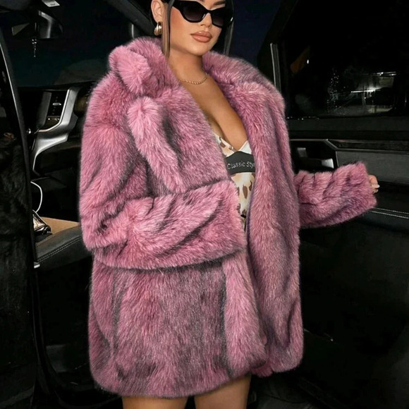 Sexy Open Front Fuzzy Coat Winter Clothes - Picture 4 of 5